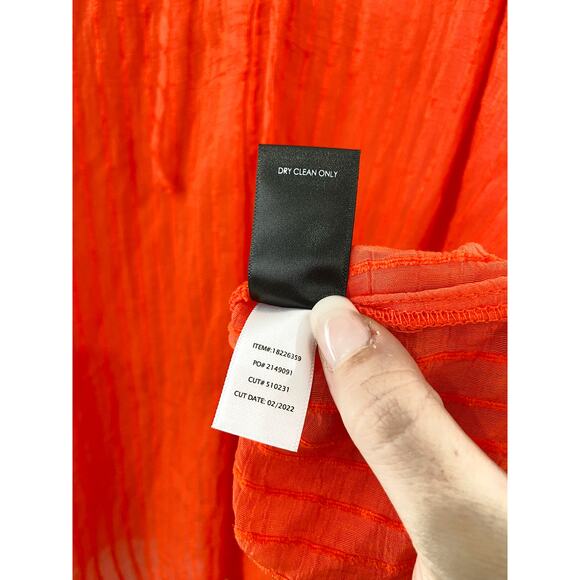 NEW Torrid Orange Stripe Gauze Lace-Up Peasant Top size 12 Boho Cottage - Picture 8 of 8